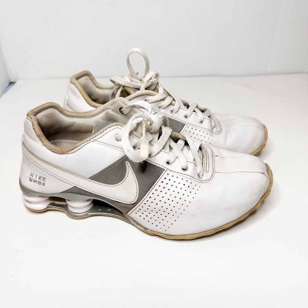 Nike Womens‎ Shox NZ 317549-112 White Silver Athletic Running Shoes Size US 7